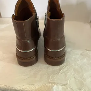 FRANCO SARTO (7) BROWN LEATHER ANKLE BOOT WITH SIDE ZIP PREOWNED thumbnail 5