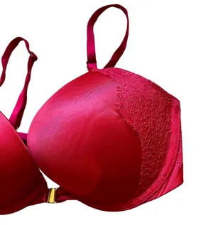 Women's Victoria Secret Very Sexy Push Up Padded Bra Front Closure Red size 32D thumbnail 7