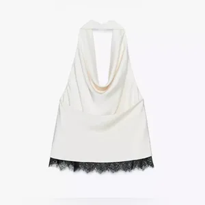 Zara satin effect‎ lace halter top thumbnail 7