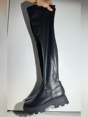 NWOT OpenEdit Women’s Black Lug-Sole Platform Boots thumbnail 13