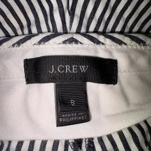 J. Crew Women 8 Seersucker Pants Navy Blue White Striped Cotton Cropped Nautical thumbnail 5