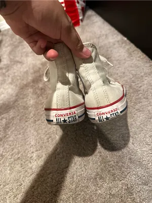 Converse White High-Top Sneakers with Red Trim thumbnail 2