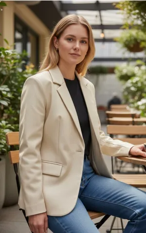 NWT BLANKNYC Faux Leather Blazer in Bare Essential MEDIUM thumbnail 1