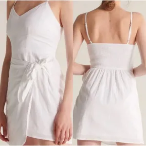 Abercrombie & Fitch White Wrap Apron Mini Dress – Size Small thumbnail 2