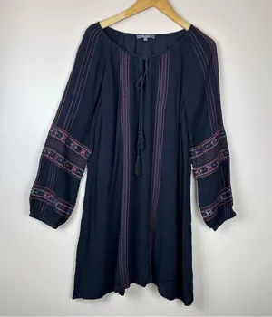 Miss Me Embroidered Tunic Dress Size L – Embroidered Tunic Style Dress thumbnail 1