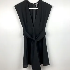 ASOS Surplice Black Romper with Sash Tie Belt Size 2 thumbnail 10