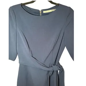 Alice +‎ Olivia Virgil Boatneck Mini Dress Tie Waist Short Sleeve Blue Size 4 thumbnail 3