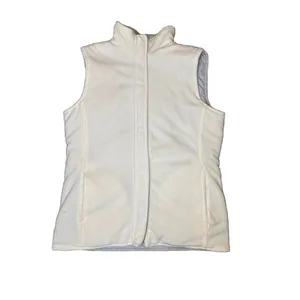 Izod Puffer Vest Reversible Zip Up‎ Fleece Lightweight Grayish White Vest Sz S thumbnail 6