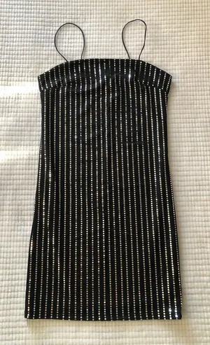 Forever 21 Black and Silver Sequins Mini Dress US Size Small thumbnail 1