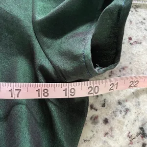 Handmade Blouse Women XS/S Green Gold Traditional Frog Button Mandarin Collar thumbnail 5