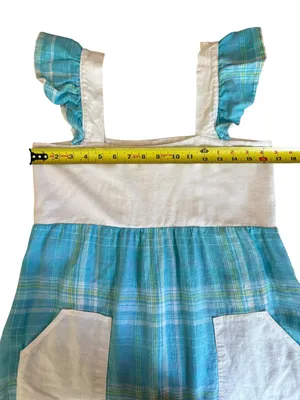 Forest Queen Vintage Style Pinafore Apron Dress Ruffle Cap Sleeves Womens Small thumbnail 7