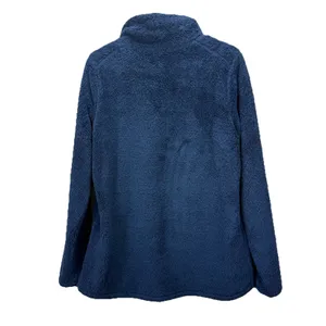 LL Bean Blue 1/4 Zip Sherpa Fleece Pullover Pockets Fuzzy Size‎ MEDIUM thumbnail 5
