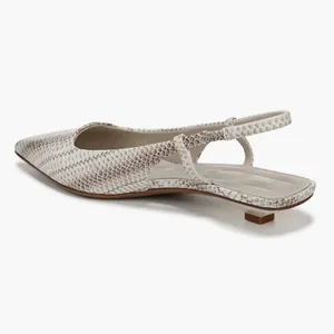 NEW FRANCO SARTO Palmira Slingback Pointed Toe Pump Color: Grey Snake Print thumbnail 4