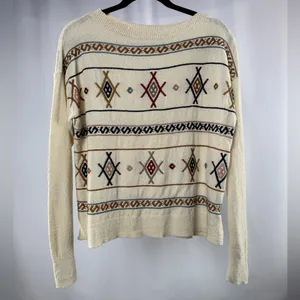Madewell Embroidered Reseda Pullover Sweater in Cream Multi Size‎ Small thumbnail 2