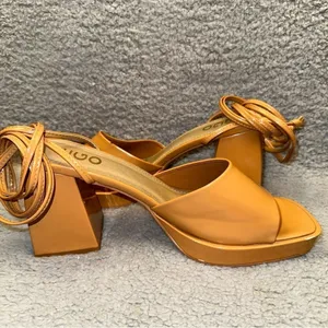 Ego Women's Shoes Beige Size 9 Faux Leather Dreamer Block Heel Ankle Tie Sandals thumbnail 9