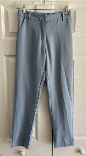 Pazzo Tapered Trouser Pants Womens Size‎ S Light Blue Career Officecore Elastic thumbnail 1