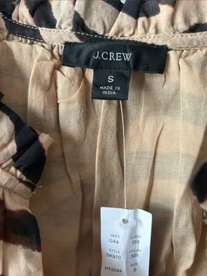 J Crew Smocked-waist cotton voile dress in zebra stripe size Small thumbnail 2