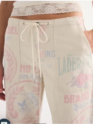Abercrombie low loose linen blend jeans thumbnail 2
