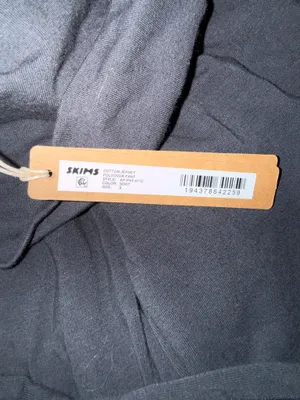 SKIMS Cotton Jersey Foldover Pants Soot thumbnail 3