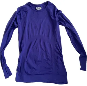 Athleta Women's Blue Long Sleeve Floral Compression Fitness Pullover Large thumbnail 1