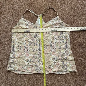 Silk E Eloise By Anthropologie Tank Top Lg Pink Snake Print Edgy Exotic Indie thumbnail 6