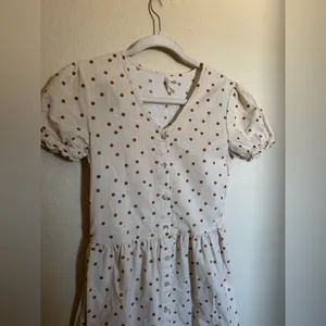 Rylee + Cru Polka Dot Button‎ Midi Dress Size XS Cotton Cottage thumbnail 2