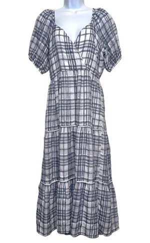 Madewell Puff-Sleeve Faux-Wrap Tiered Maxi Dress size‎ 6 thumbnail 2