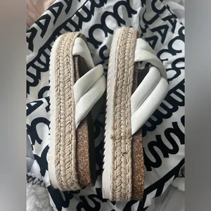 Vince Camuto White Braided Crossover Slide Mules thumbnail 4
