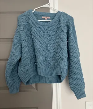 Cropped Knit sweater Blue thumbnail 1