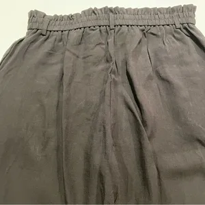 Halara High Waist Wide Leg Pants NWT Cropped Cuff Hem Black Women L Pockets Work thumbnail 4