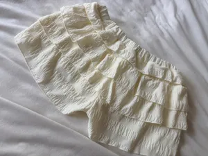 SHEIN cream ruffle shorts thumbnail 4