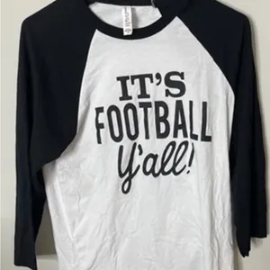 Bella Canvas It’s Football Y’All L/S Top Shirt Women’s 3/4 Sleeve Medium thumbnail 1