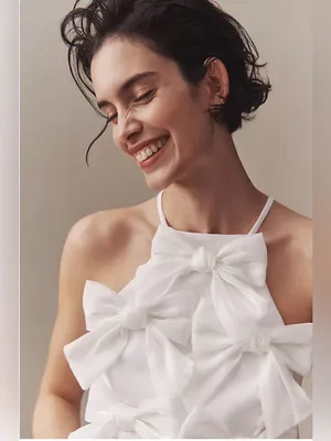 BHLDN Sleeveless Allover Bow High-Neck Mini Dress | Anthropologie thumbnail 5
