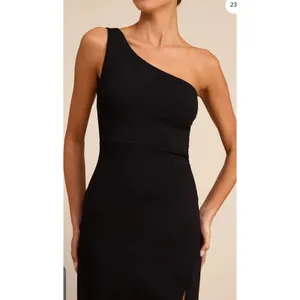 Lulus Good Times Only Black One-Shoulder Maxi Dress XS NEW thumbnail 3