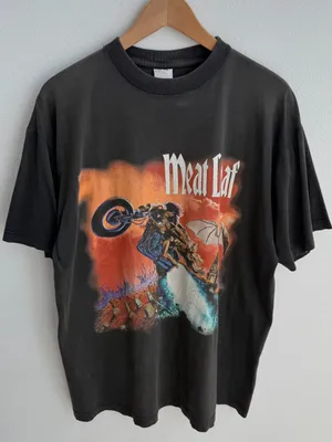 Vintage Meatloaf Bat Out of Hell World Tour Men's Graphic T-Shirt 90s thumbnail 1