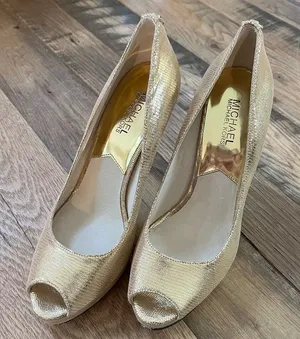Michael Kors Gold Peep Toe High Heels thumbnail 1