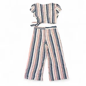 BeBop Pink and Blue Striped Linen Two Piece Set thumbnail 10