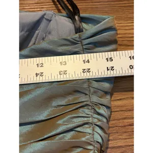 Dalia MacPhee Metallic Irridescent Ruched Strapless Dress 6 Sculpted‎ Ruffle Hem thumbnail 13
