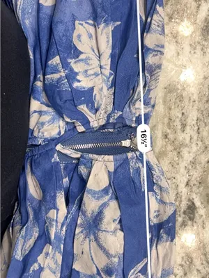 Olivaceous Floral Blue Ruffle‎ Romper L thumbnail 5