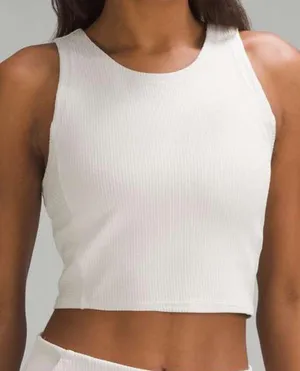 Lululemon Ribbed Softstreme Cropped Tank New with tags - bone thumbnail 1