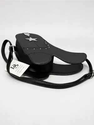 DS Black Cowboy Boot-Shaped Crossbody Bag with Star Accent thumbnail 4