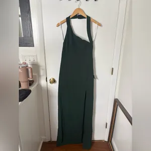 Lulus Unforgettable Composure Emerald Asymmetrical Halter Maxi Dress Size Large thumbnail 4