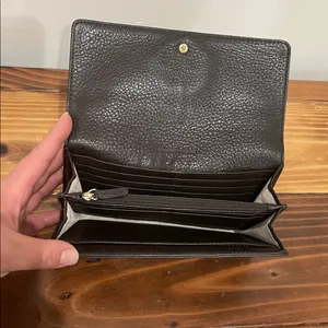 Michael Kors Fulton Carryall Wallet Brown Pebbled Leather "MK" Logo Medallion thumbnail 8