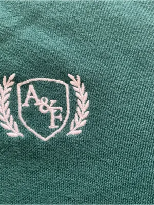 Abercrombie women’s green shield logo pullover sweatshirt 90s prep collegiate thumbnail 7