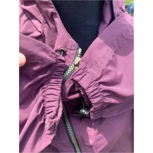 L.L. Bean Plum Hooded Utility Anorak with Navy Trim Vintage Unisex Windbreaker thumbnail 6