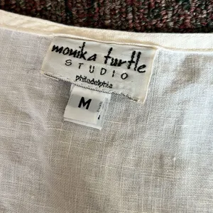 Monika turtle vintage linen blouse M‎ Size M thumbnail 5