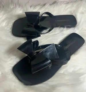 Jeffrey Campbell Sugary Jelly Bow Thong Sandals Black Size 6 thumbnail 6