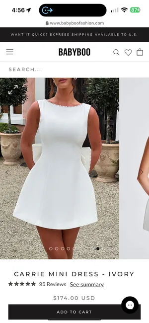 Carrie Mini Dress - Ivory thumbnail 3