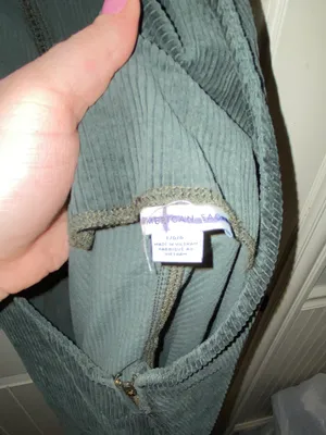 American Eagle Green corduroy overall dress thumbnail 5