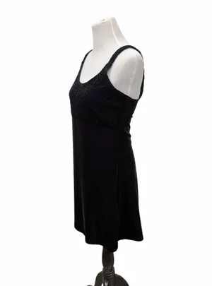 Vintage 90s Timing USA Black Velvet & Textured Lace Bustier Mini Dress Medium thumbnail 2